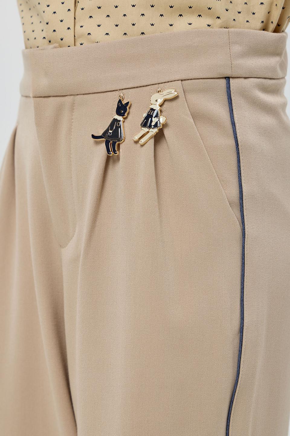 Брюки Choupette дев. с полоской бежевые