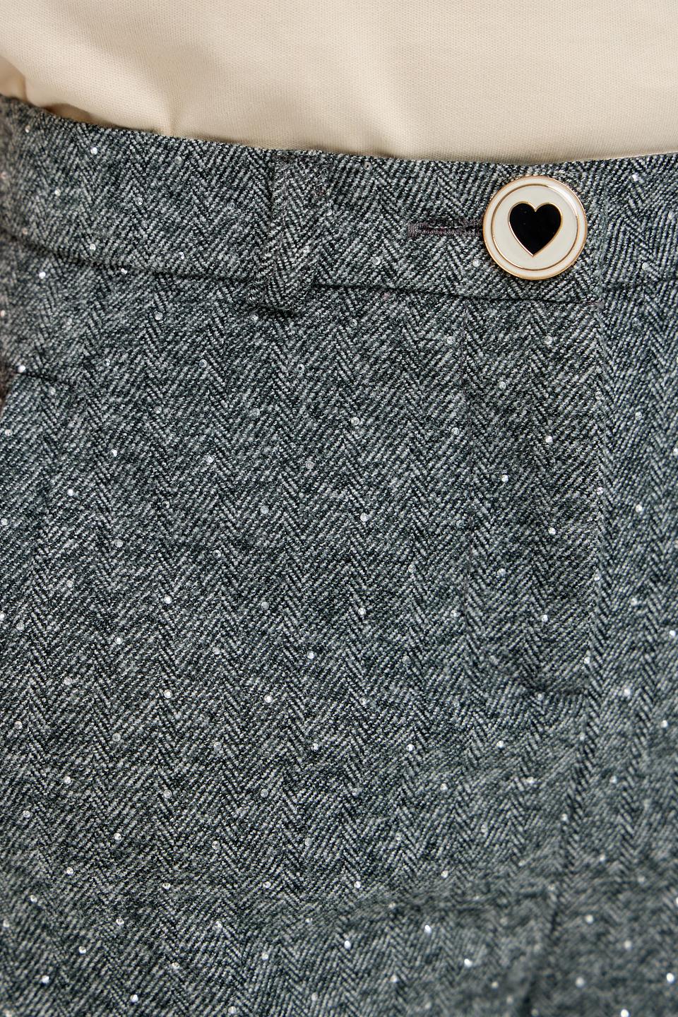 Брюки Choupette дев. широкие серые