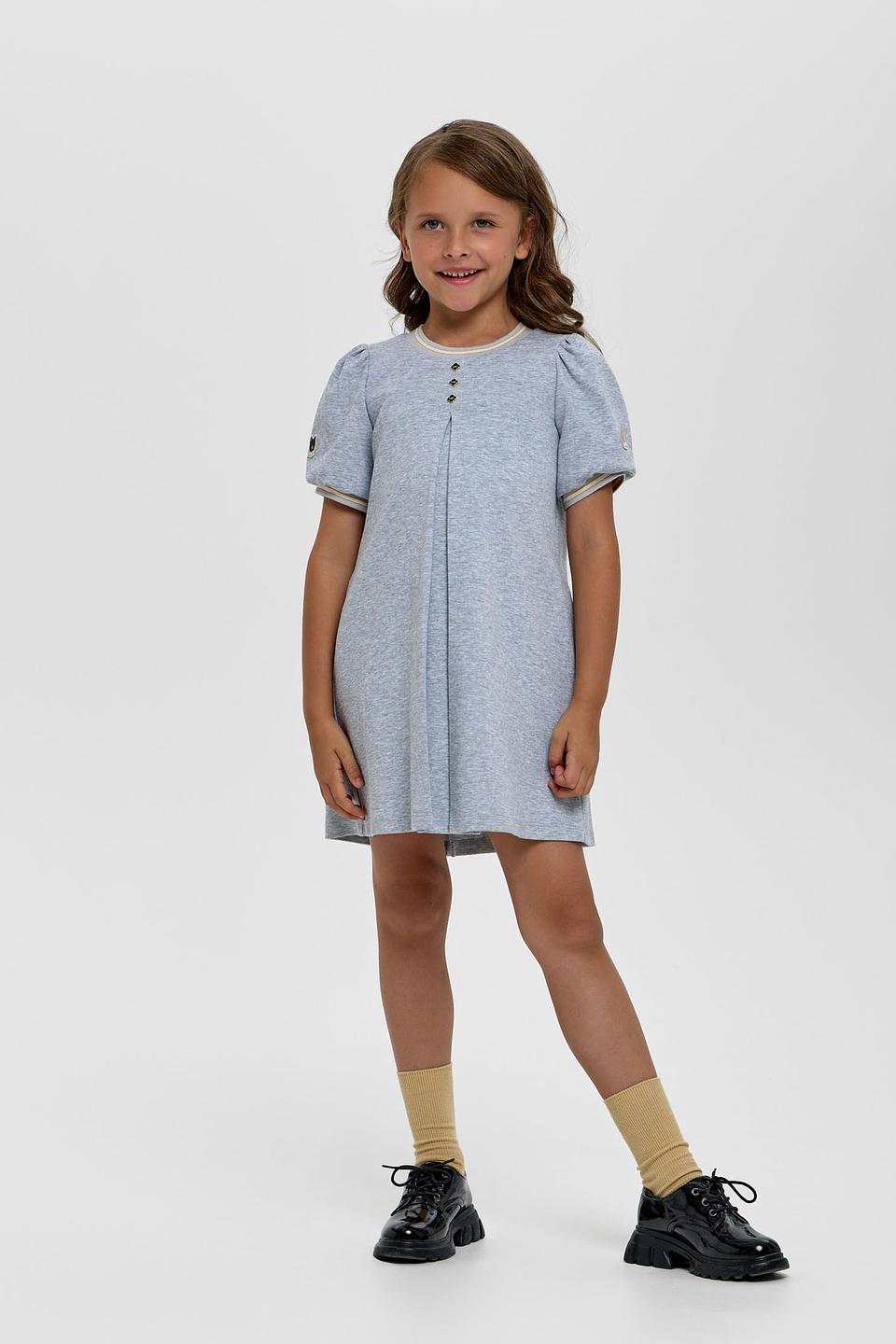 Платье Choupette дев. серое с рукавами-фонариками