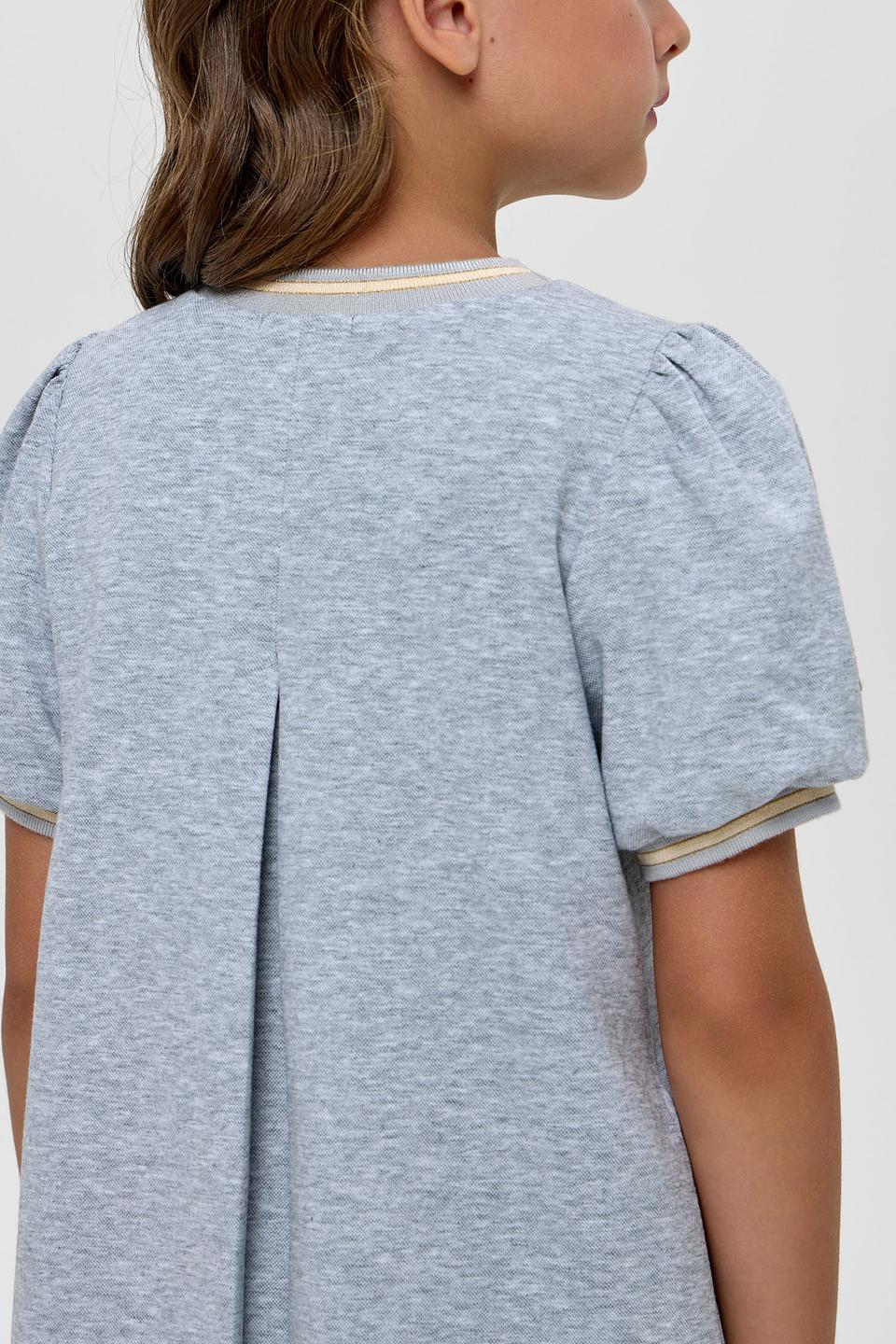 Платье Choupette дев. серое с рукавами-фонариками