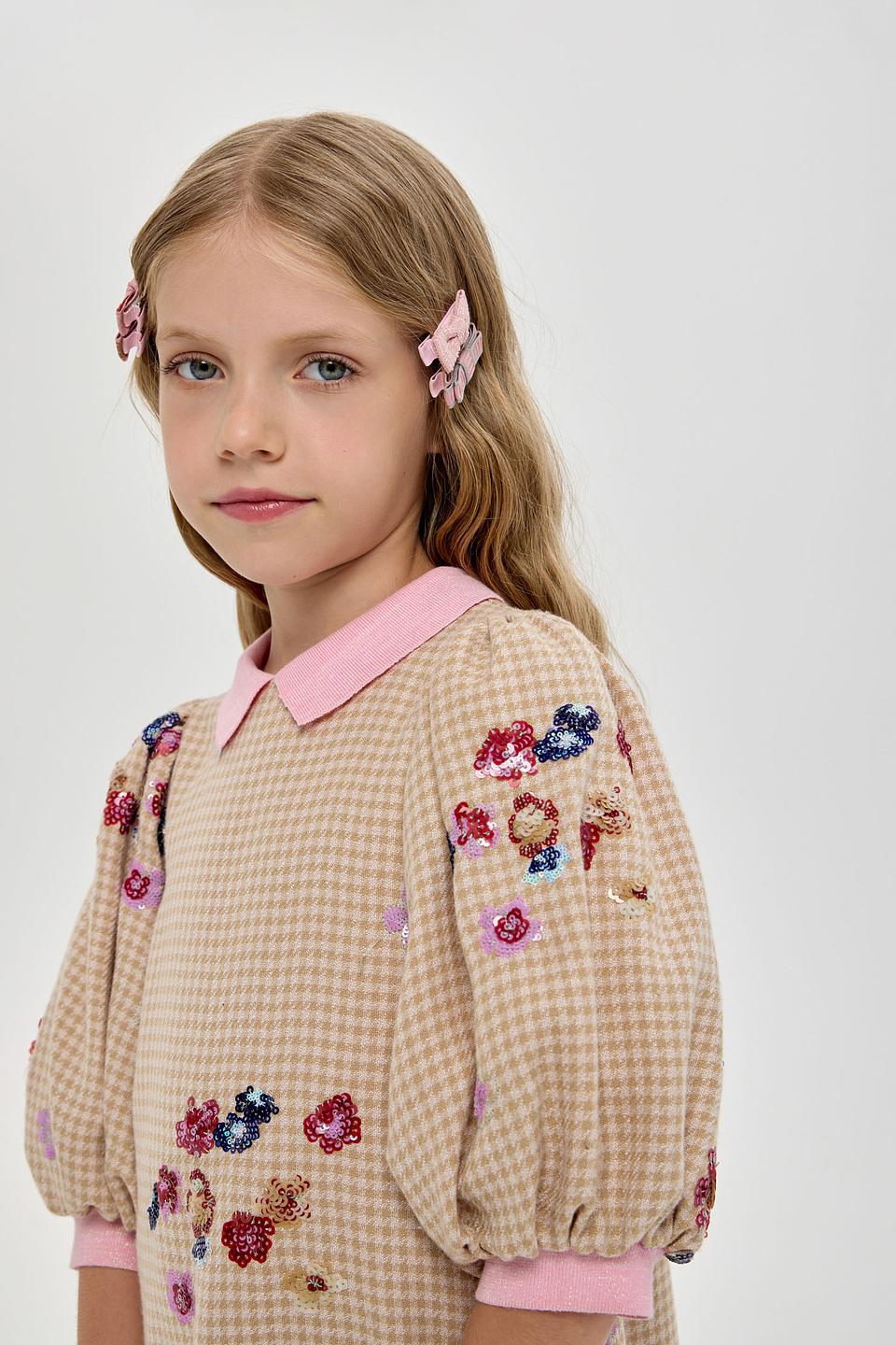 Платье Choupette дев. в клетку с вышивкой