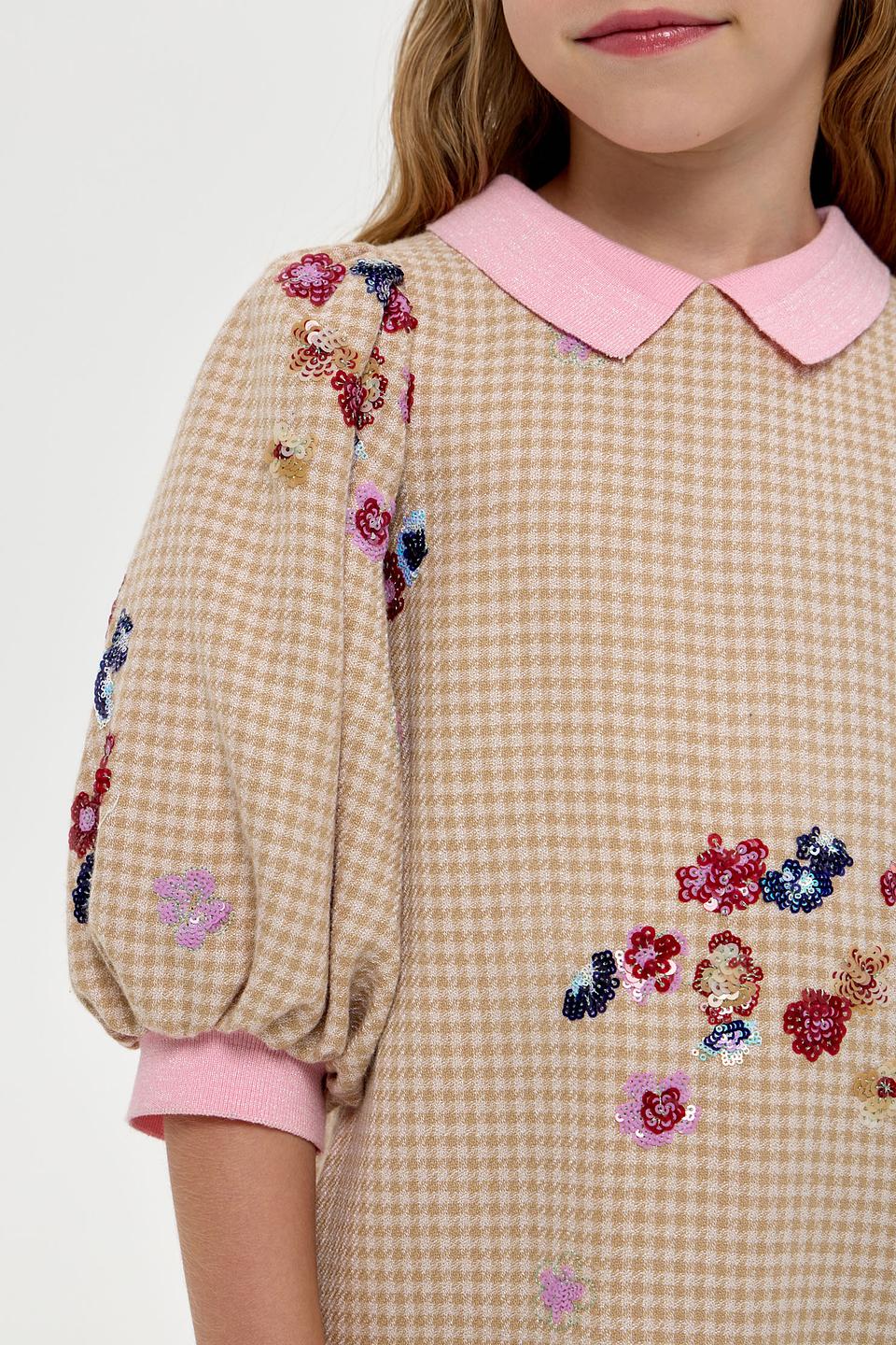 Платье Choupette дев. в клетку с вышивкой