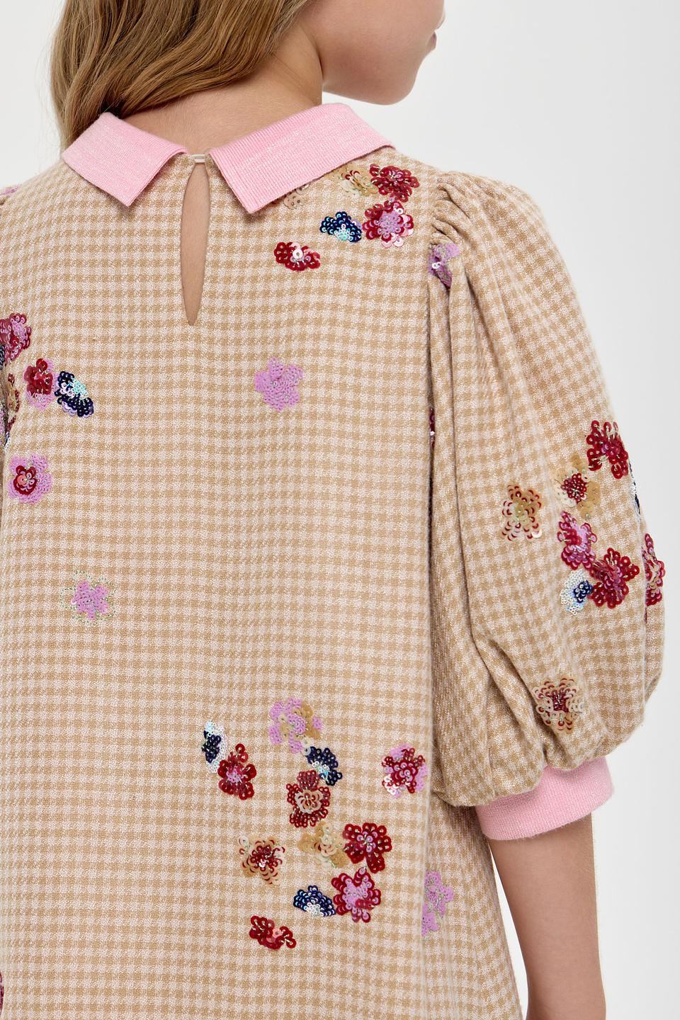 Платье Choupette дев. в клетку с вышивкой