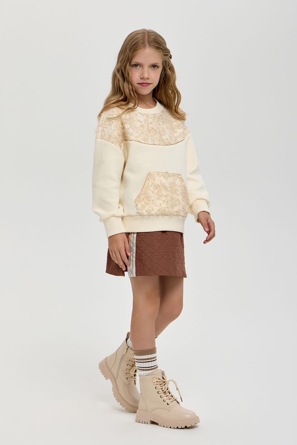 Свитшот Choupette дев. экрю с мехом