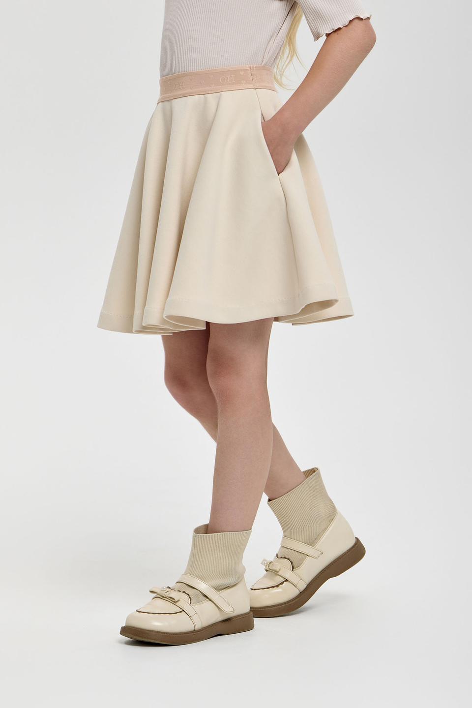 Юбка Choupette дев. расклешенная бежевая