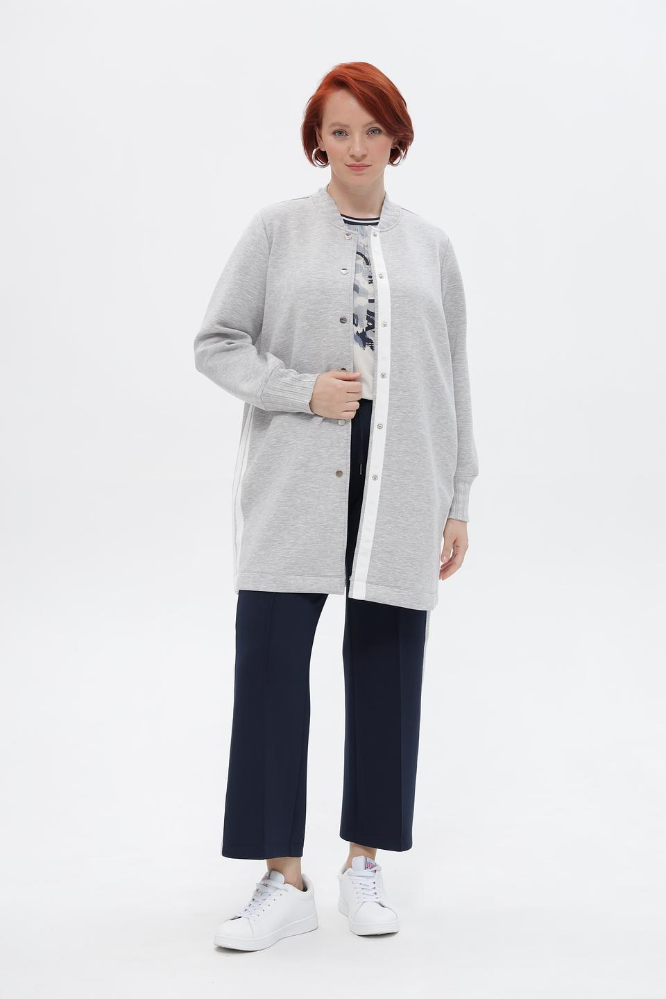 Жакет Frapp серый с полосками