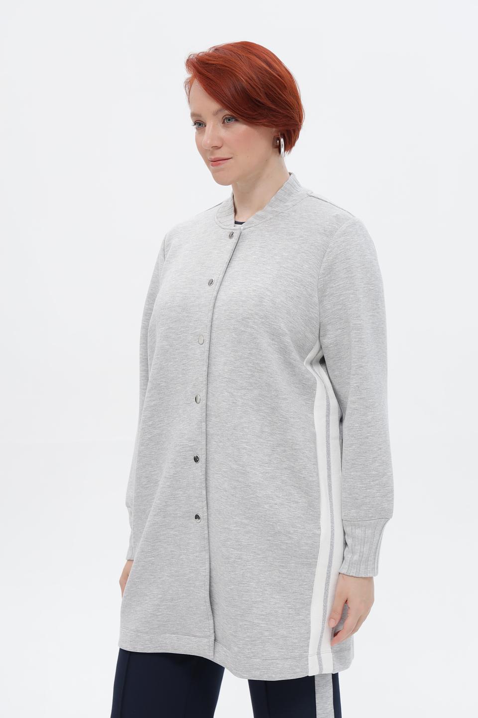 Жакет Frapp серый с полосками