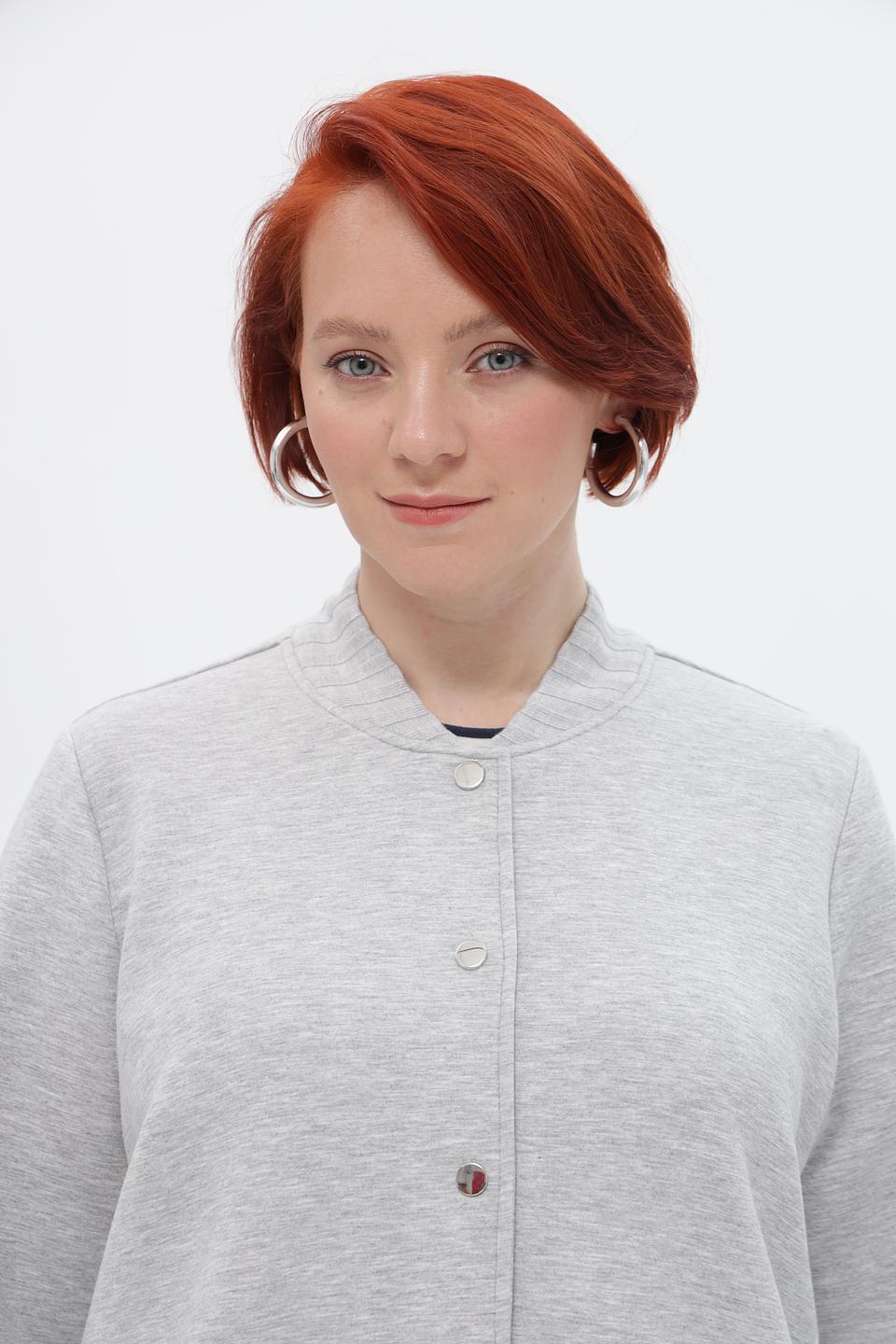 Жакет Frapp серый с полосками