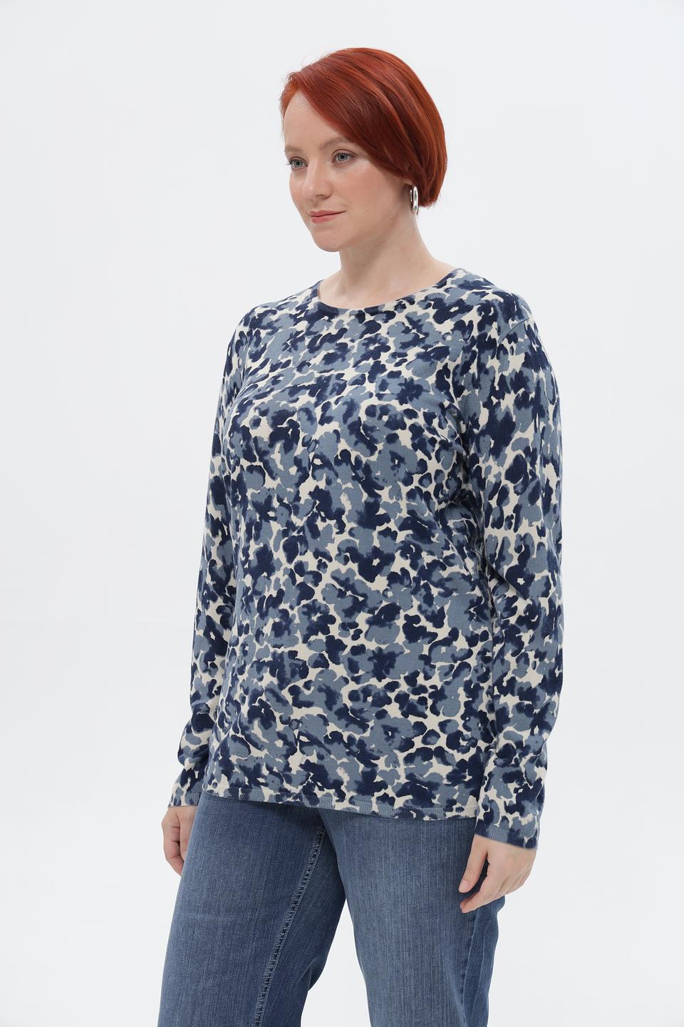 Пуловер Lebek с принтом в пятно