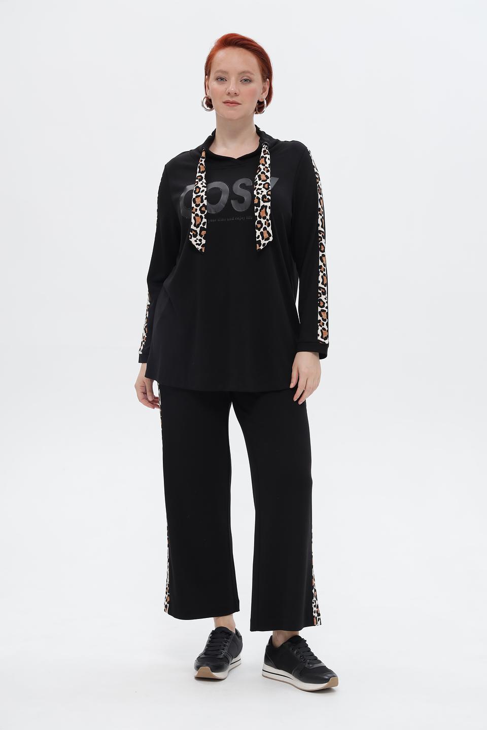 Брюки Via Appia с леопардовой полосой