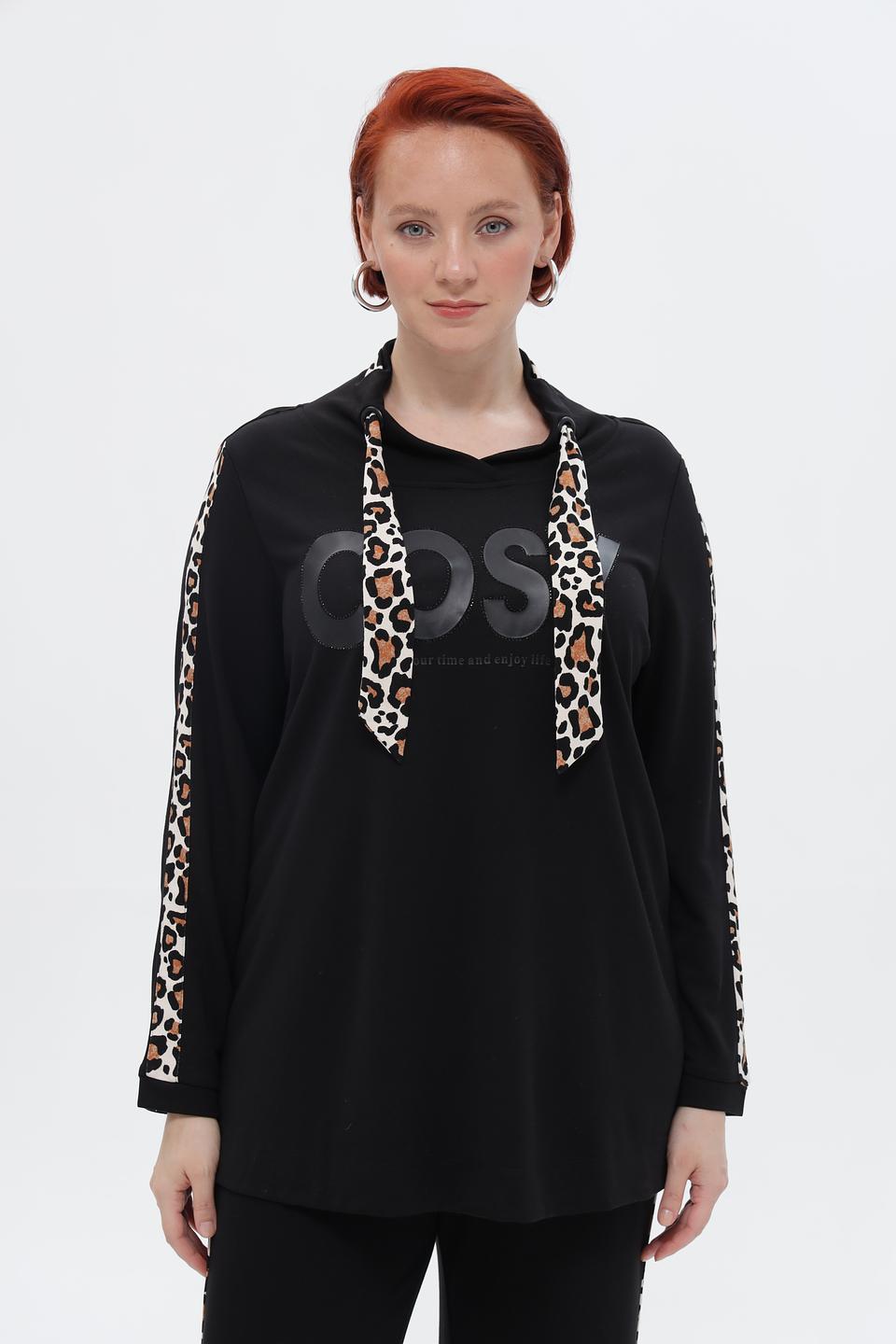 Пуловер Via Appia с леопардовыми полосками