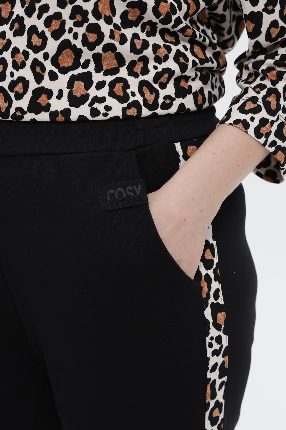 Брюки Via Appia с леопардовой полосой