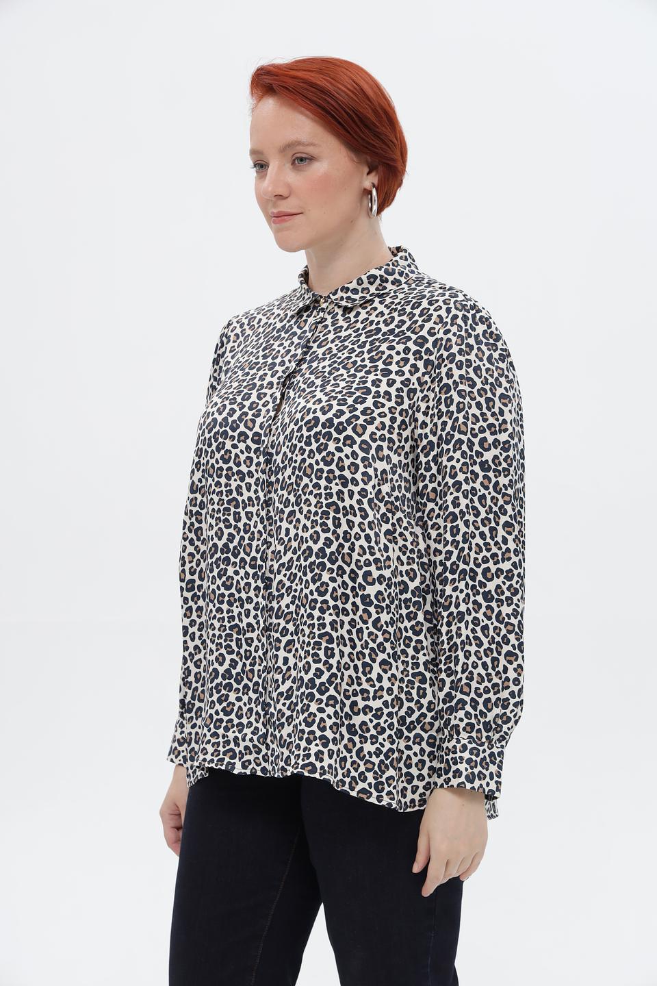 Блуза Frapp с леопардовым принтом