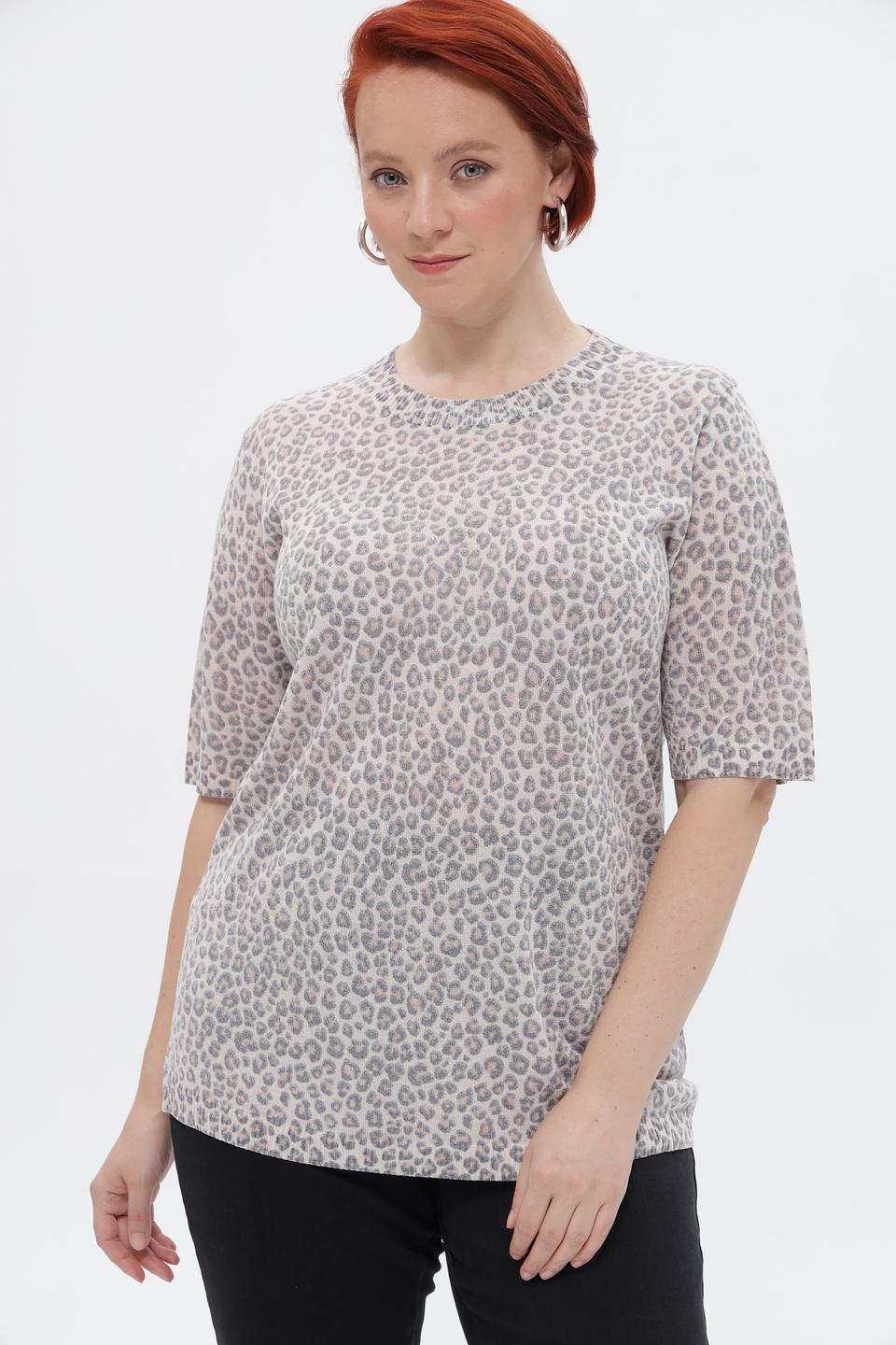 Пуловер Frapp с леопардовым принтом