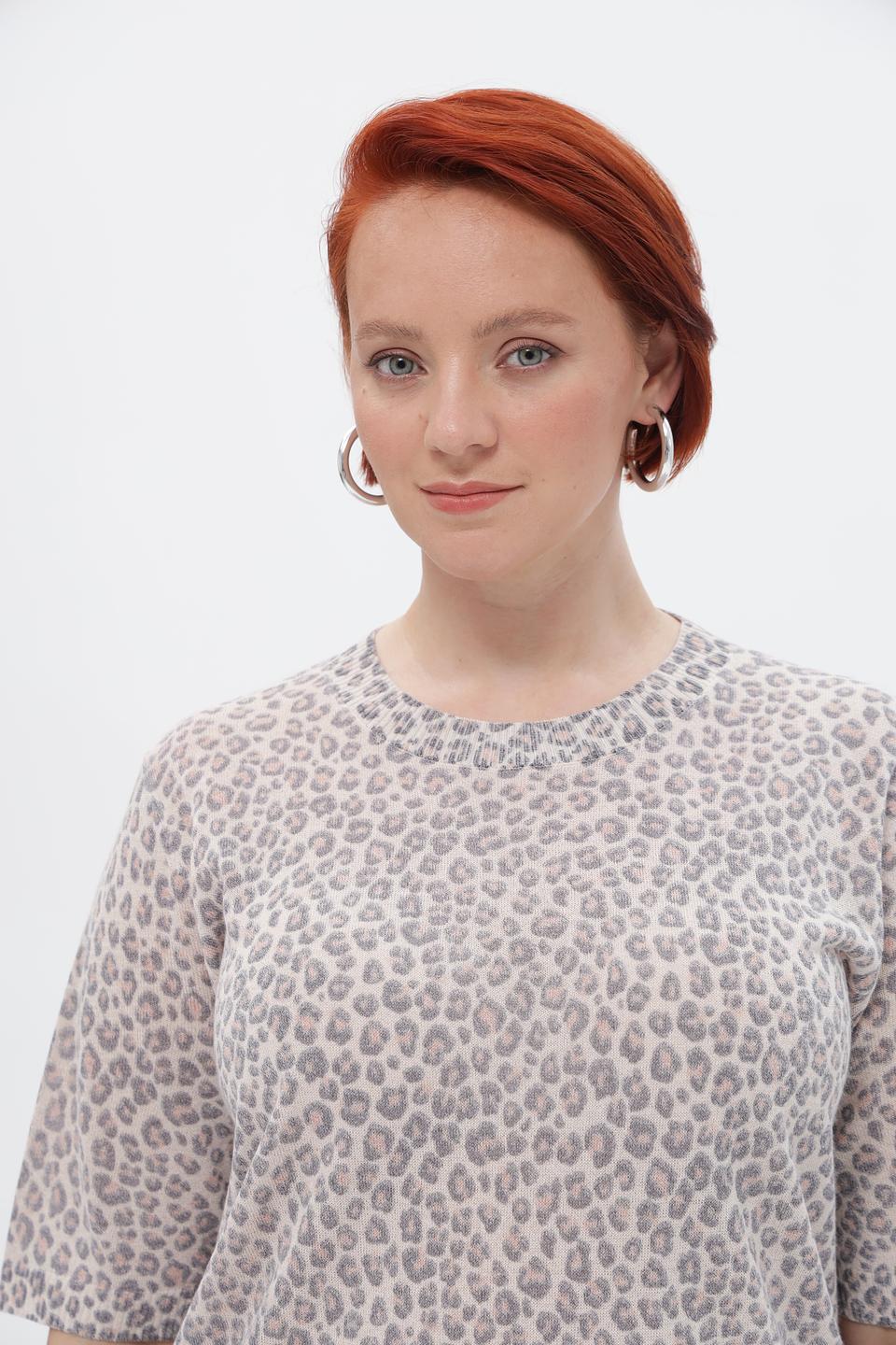 Пуловер Frapp с леопардовым принтом