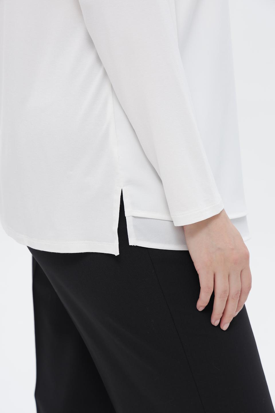 Блузка Lebek с карманами белая