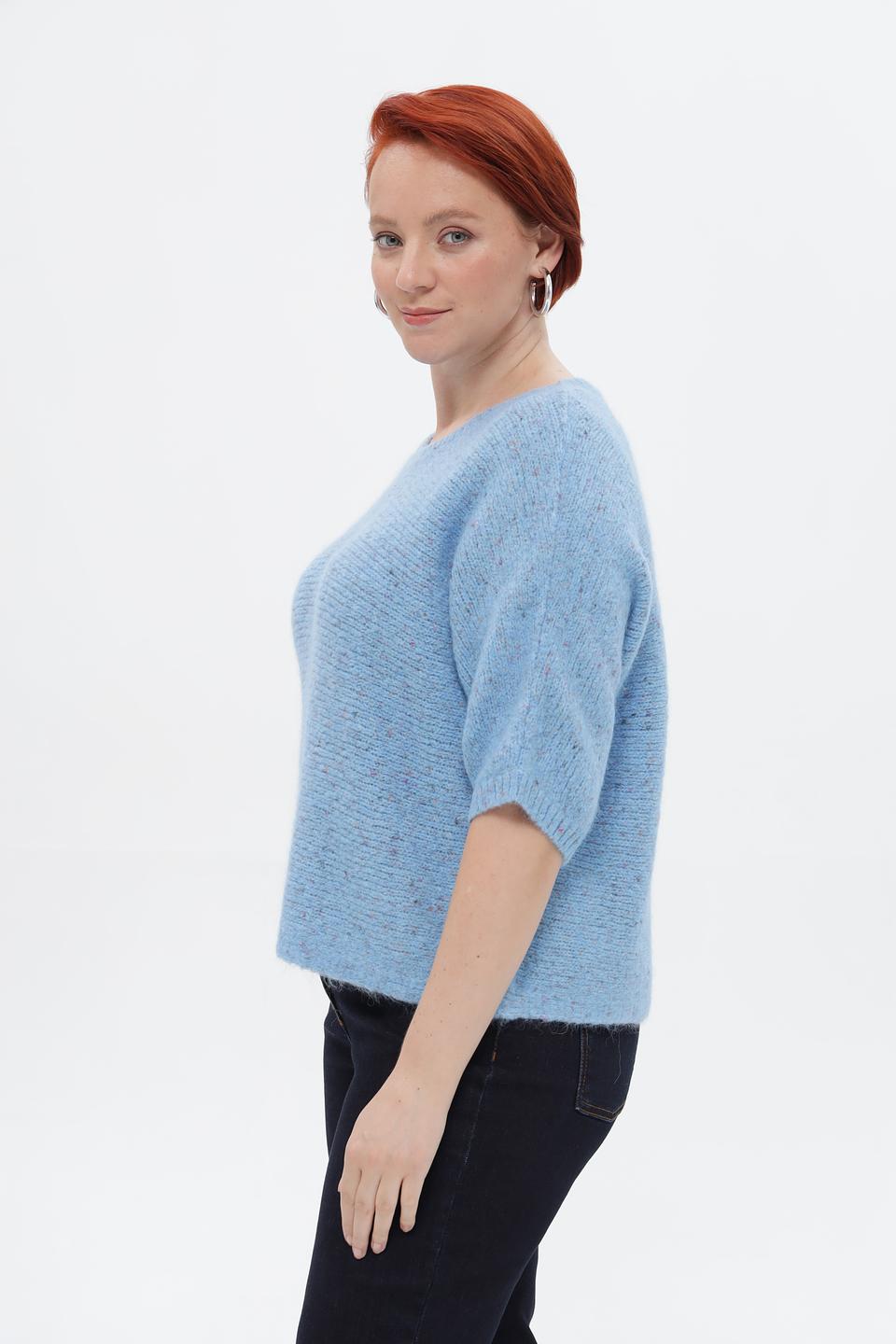 Пуловер Rabe collection голубой с рукавом 3/4