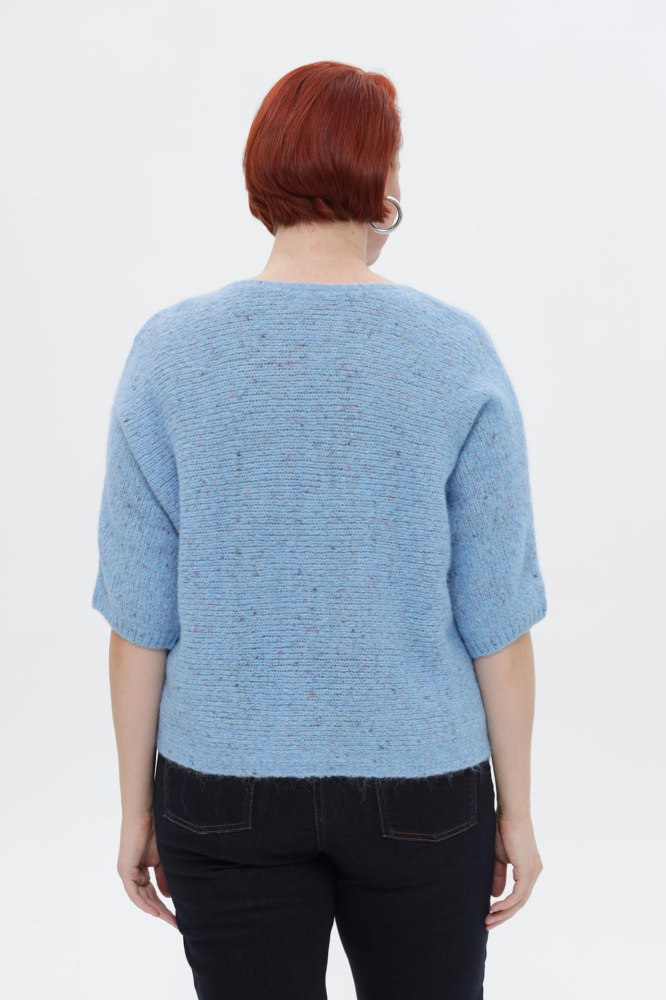 Пуловер Rabe collection голубой с рукавом 3/4