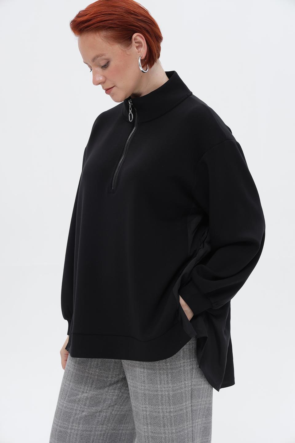 Блузка Frapp с молнией черная