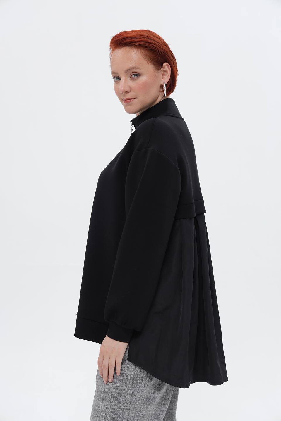 Блузка Frapp с молнией черная