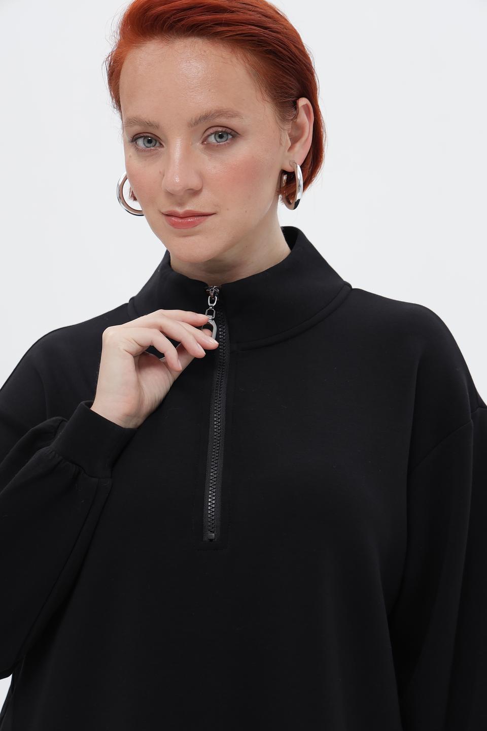 Блузка Frapp с молнией черная