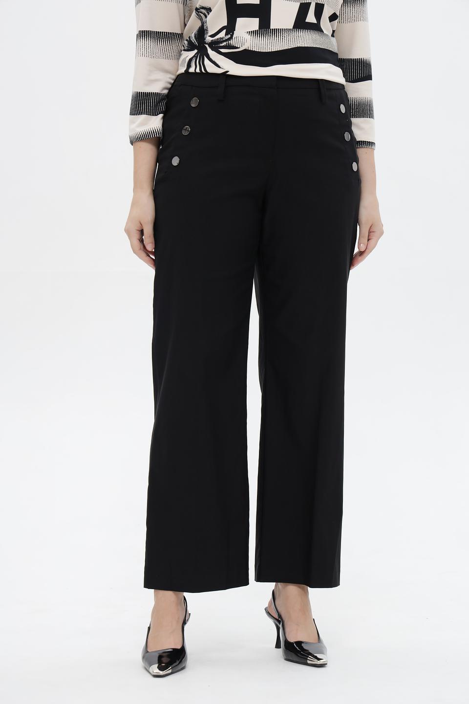 Брюки Frapp с пуговицами черные