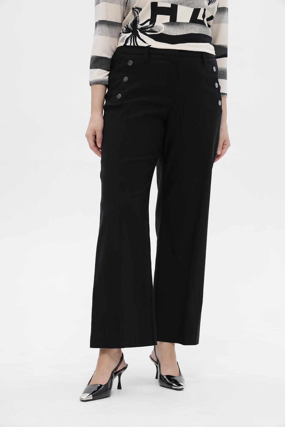 Брюки Frapp с пуговицами черные