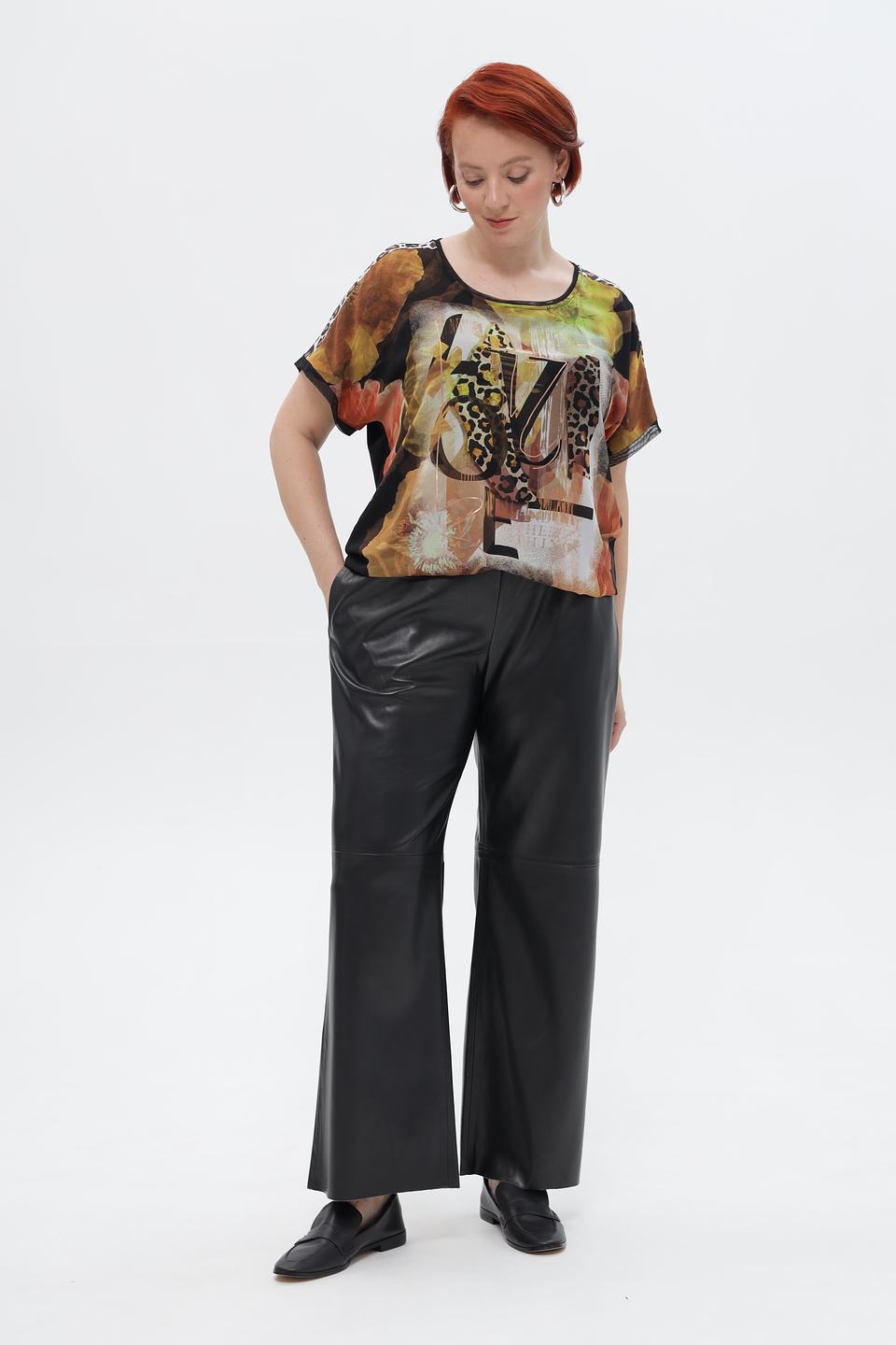 Брюки UNQ кожаные чёрные