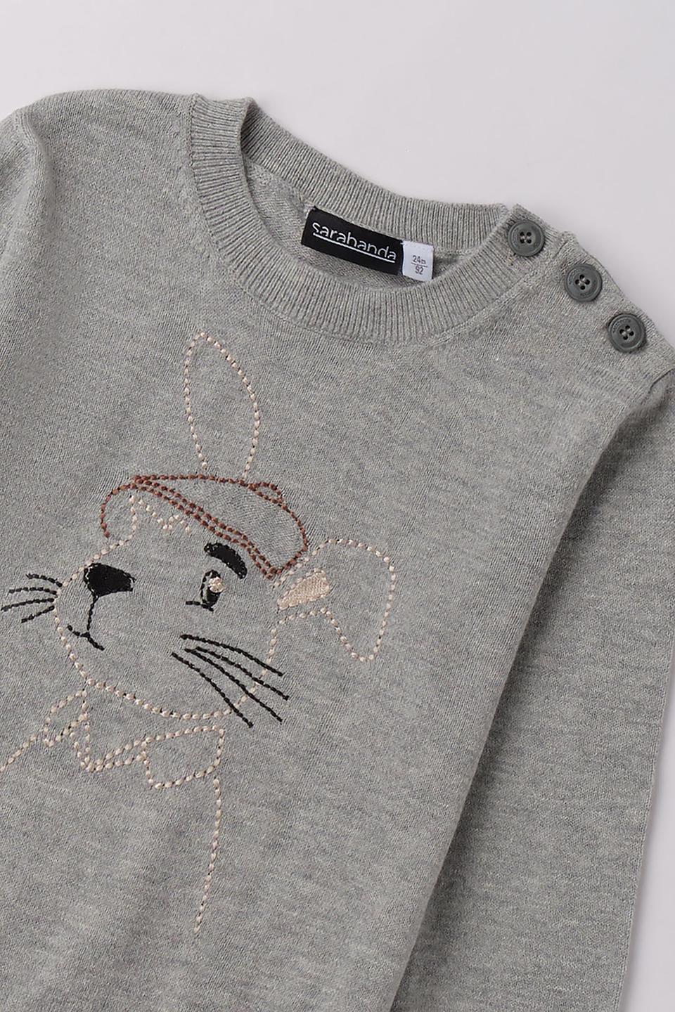 Джемпер Sarabanda с зайчиком серый
