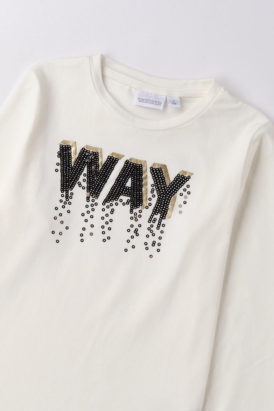 Джемпер Sarabanda дев. с надписью кремовый