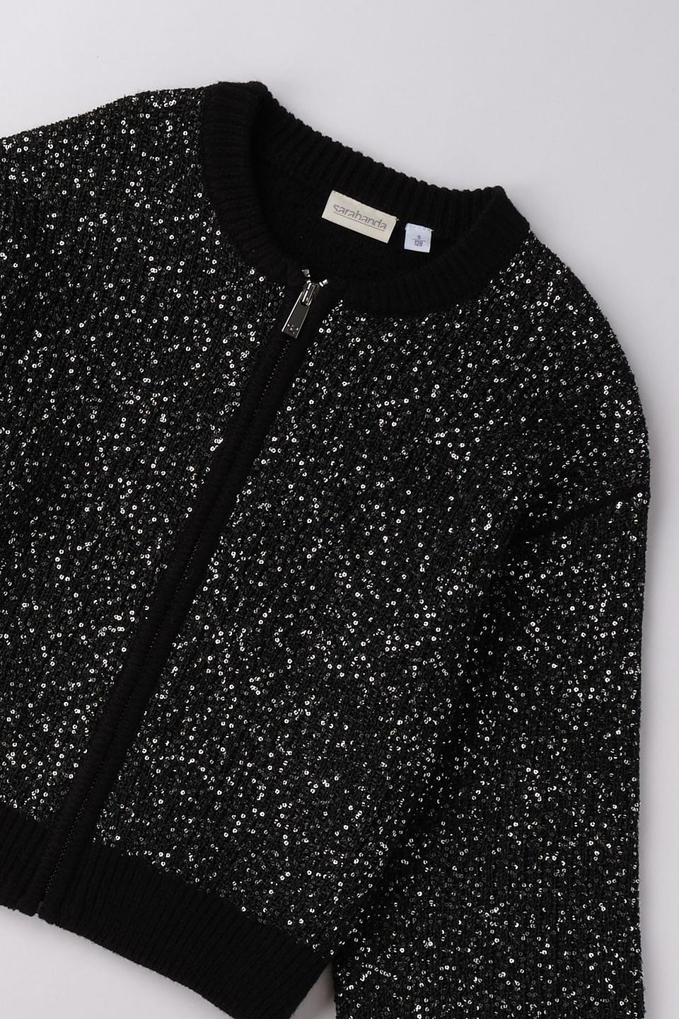 Кардиган Sarabanda дев. чёрный с пайетками