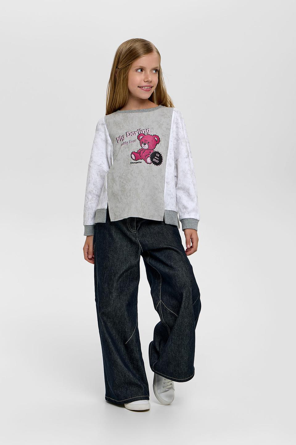 Джемпер Choupette с мишкой серый