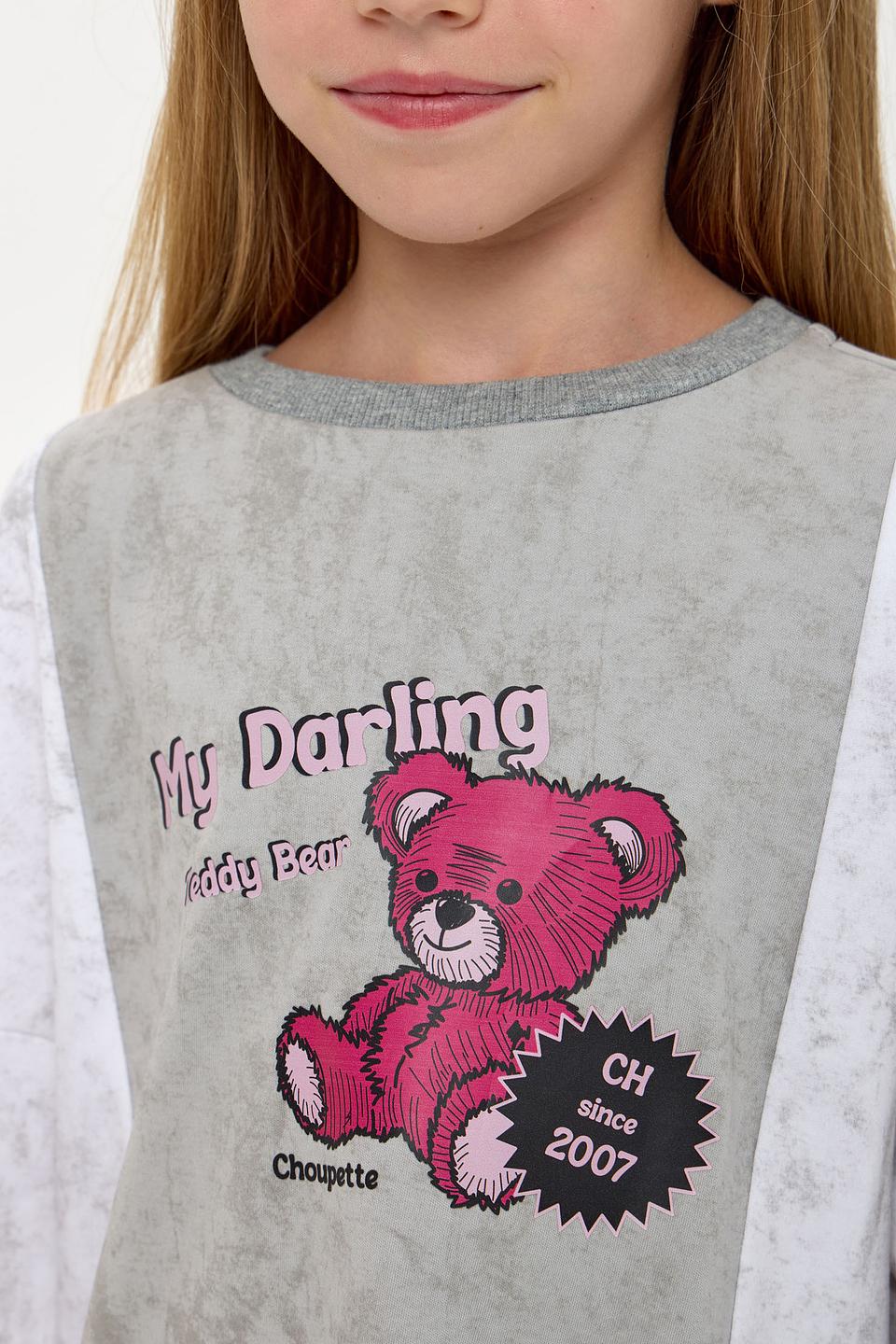Джемпер Choupette с мишкой серый