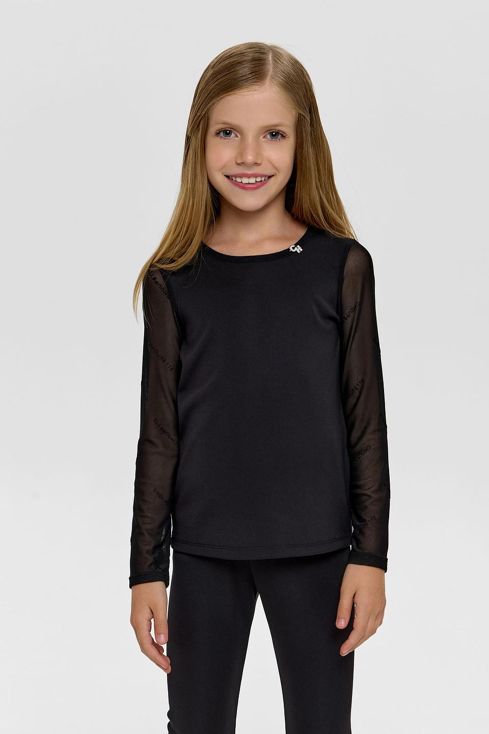 Джемпер Choupette дев. черный с сеткой