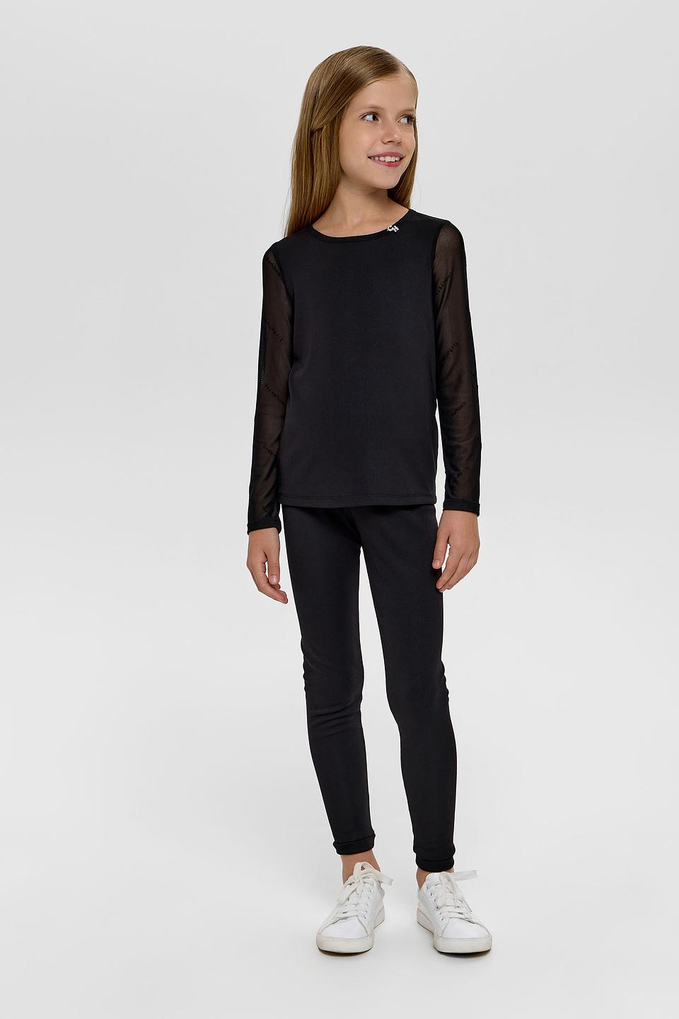 Джемпер Choupette дев. черный с сеткой