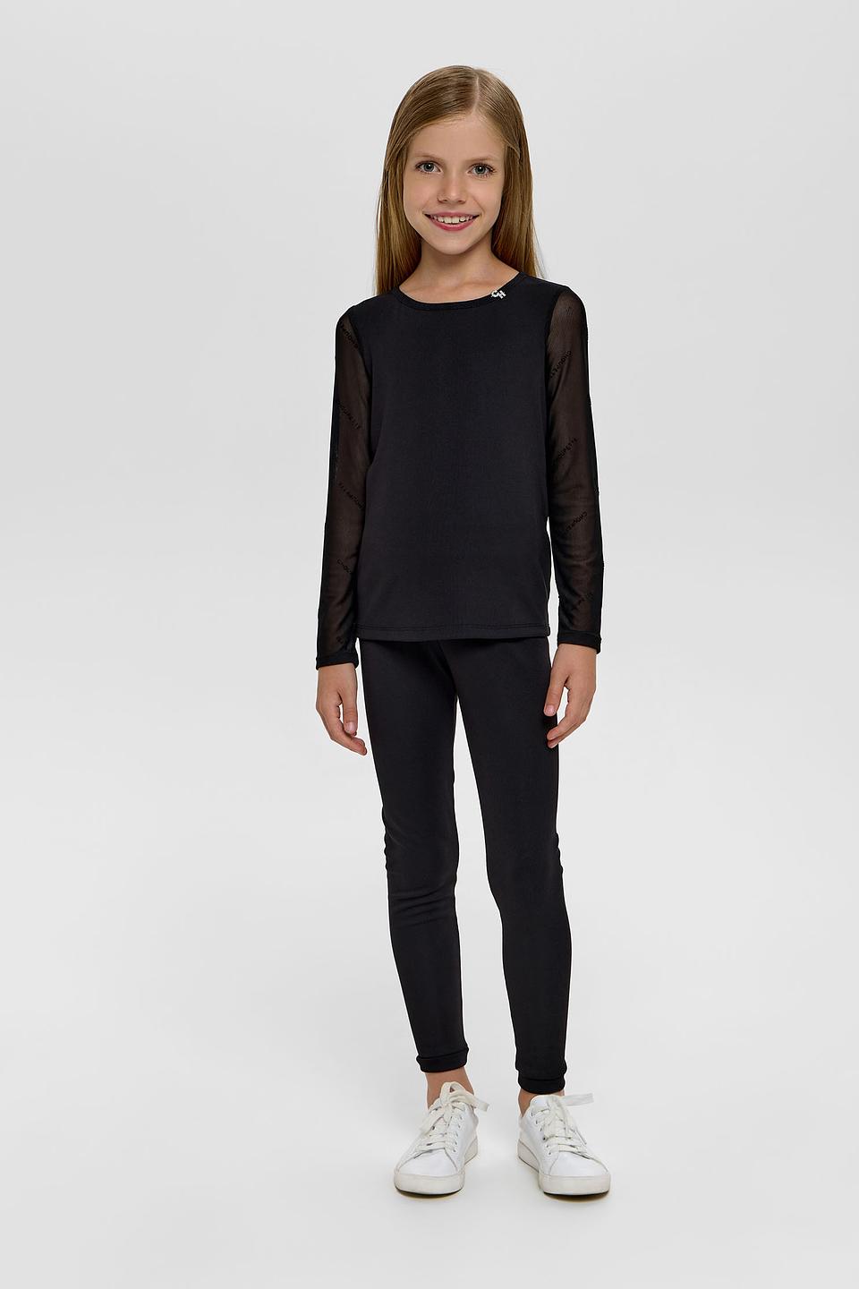 Джемпер Choupette дев. черный с сеткой