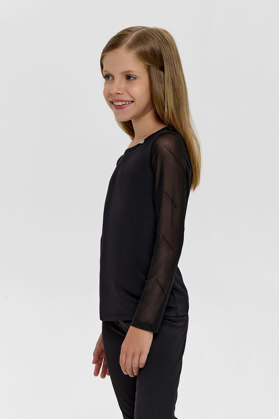 Джемпер Choupette дев. черный с сеткой