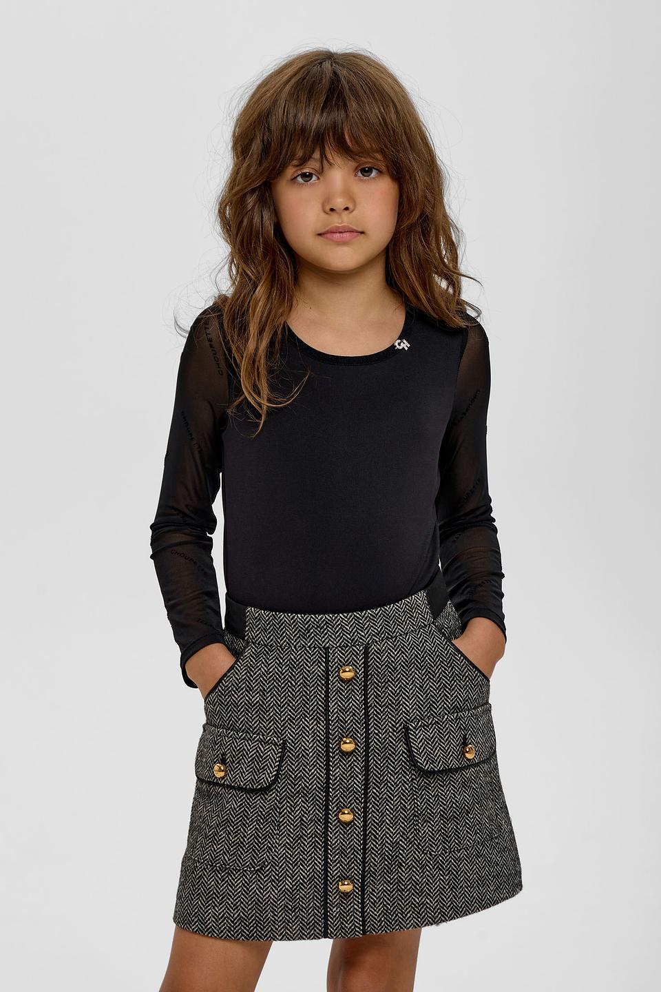 Джемпер Choupette дев. черный с сеткой