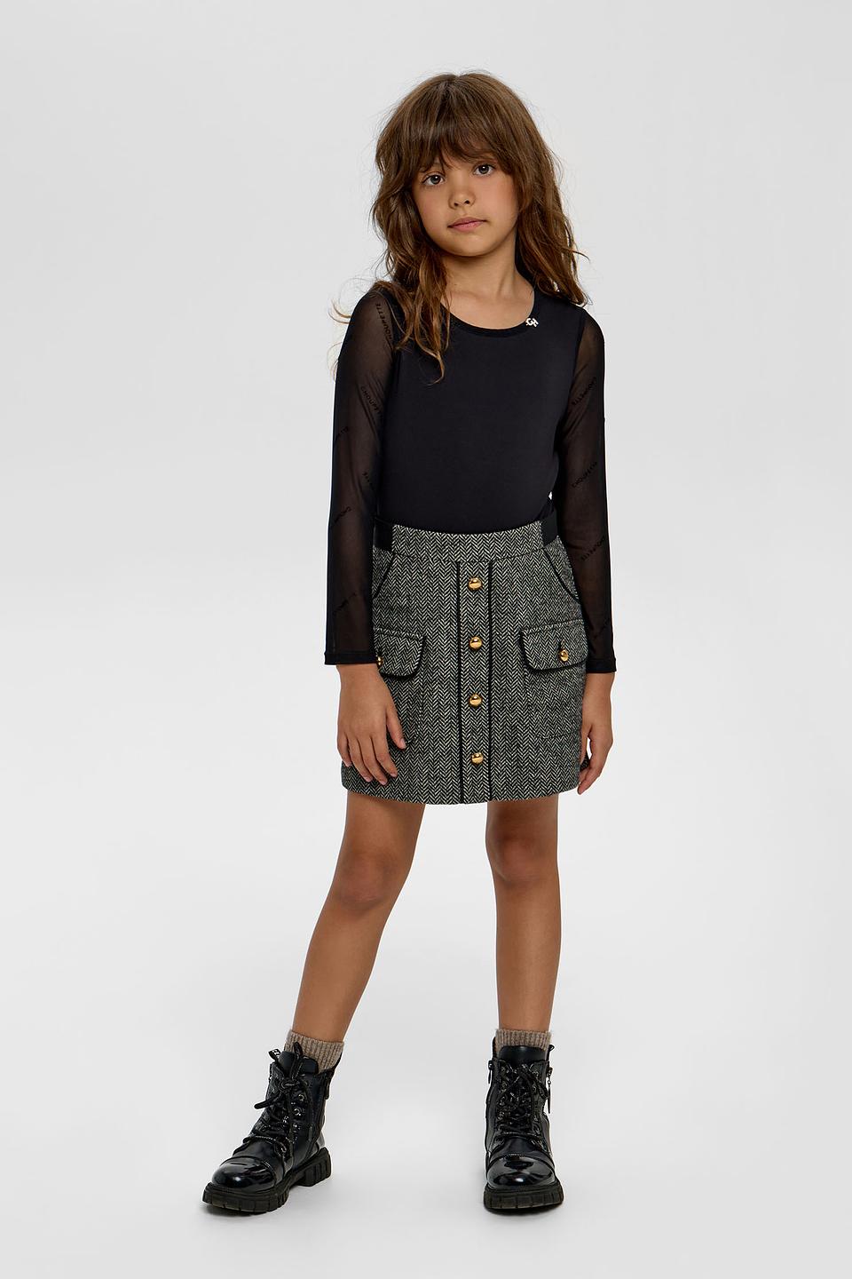 Джемпер Choupette дев. черный с сеткой