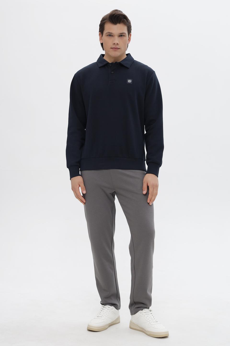 Джемпер Lerros с воротником-поло тёмно-синий