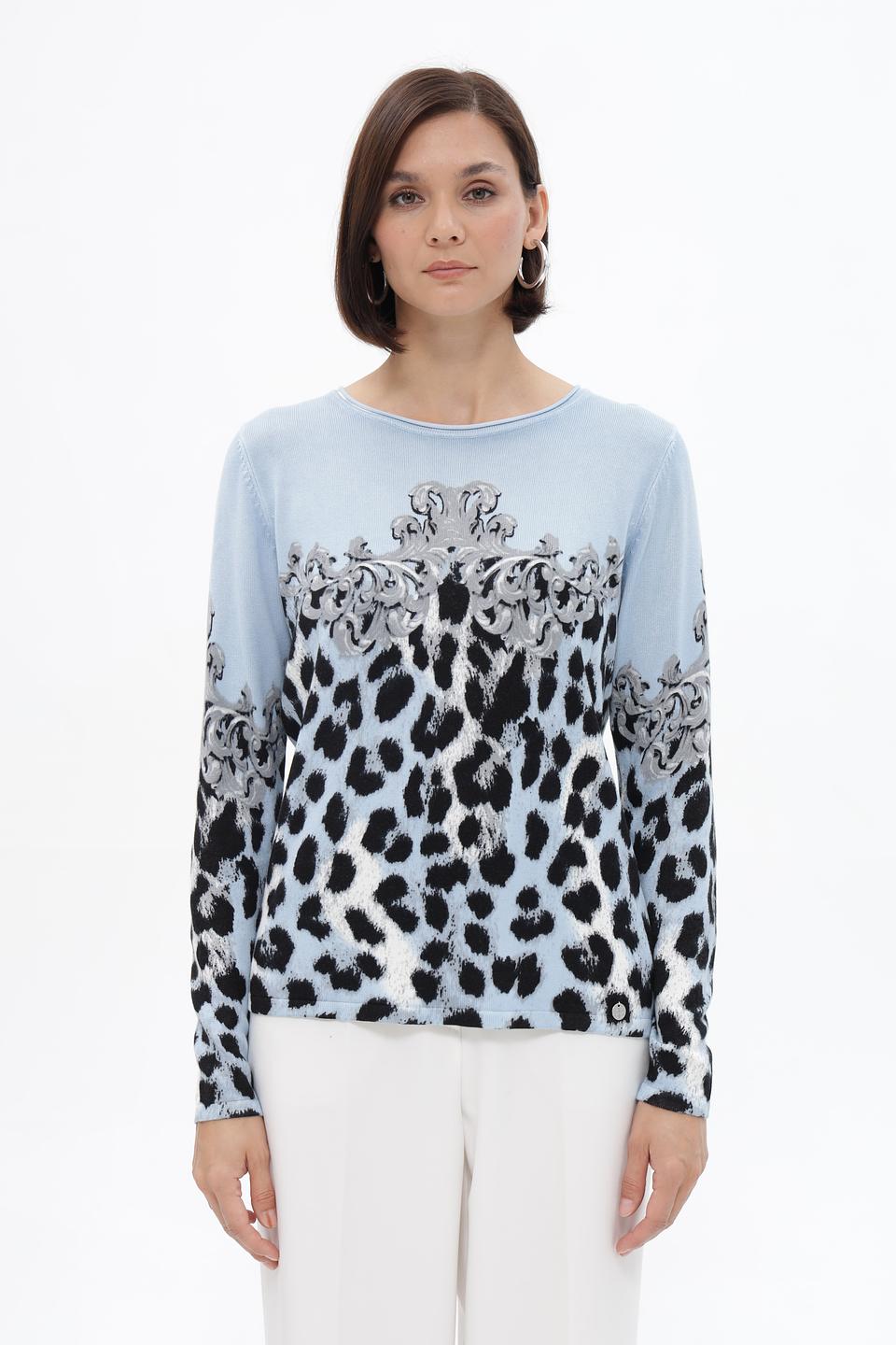 Пуловер Passioni с принтом леопард