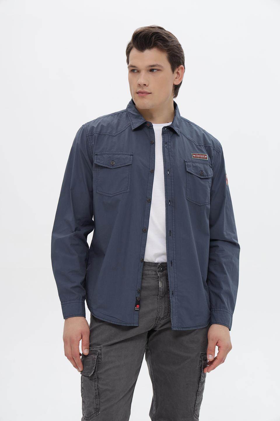 Рубашка Time Zone мужская синяя