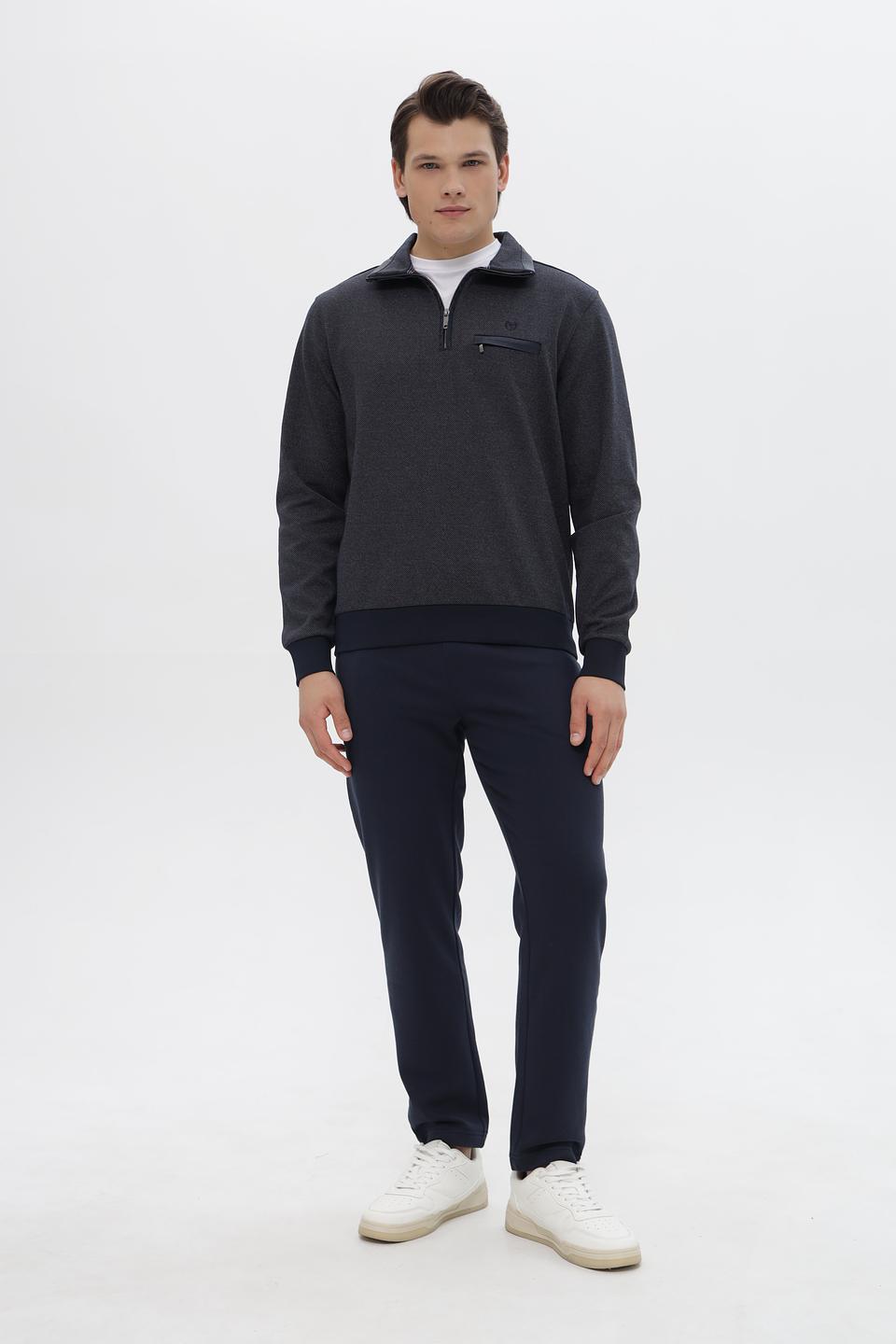 Джемпер Monte Carlo с молнией серый