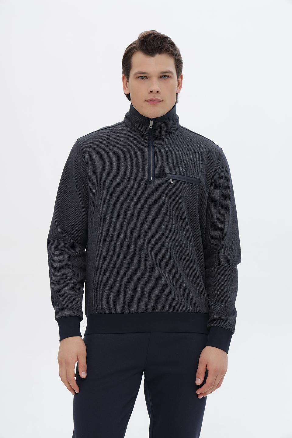 Джемпер Monte Carlo с молнией серый