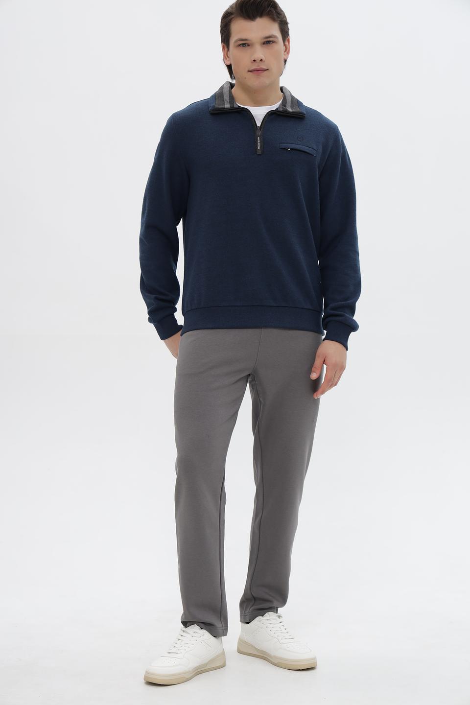 Джемпер Monte Carlo с молнией синий