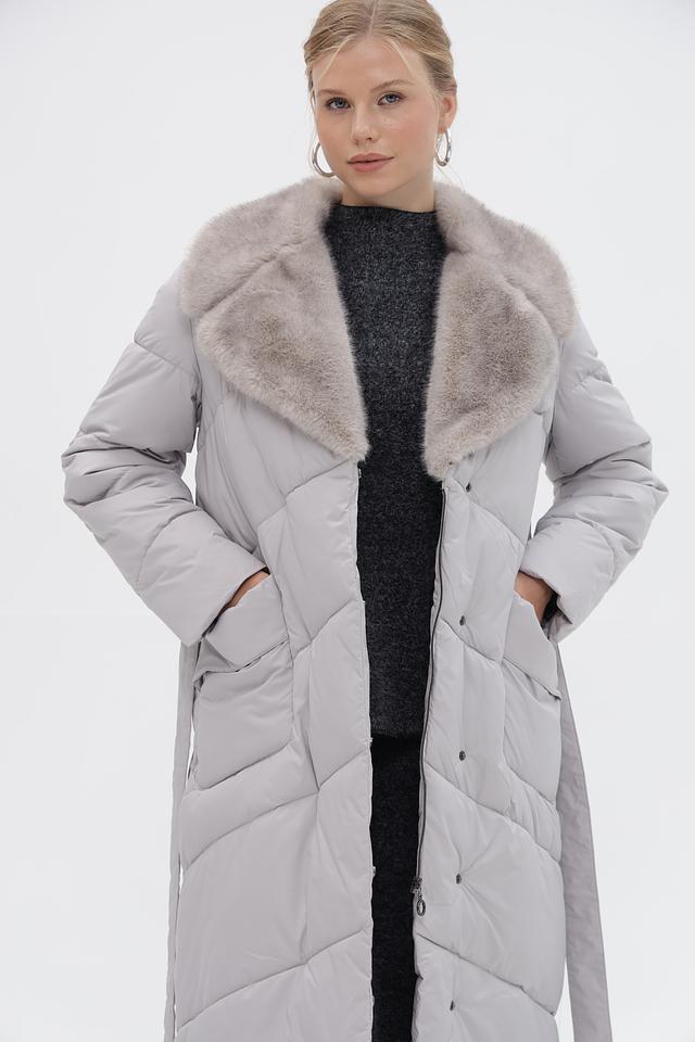 Пальто Electra style стеганое серое