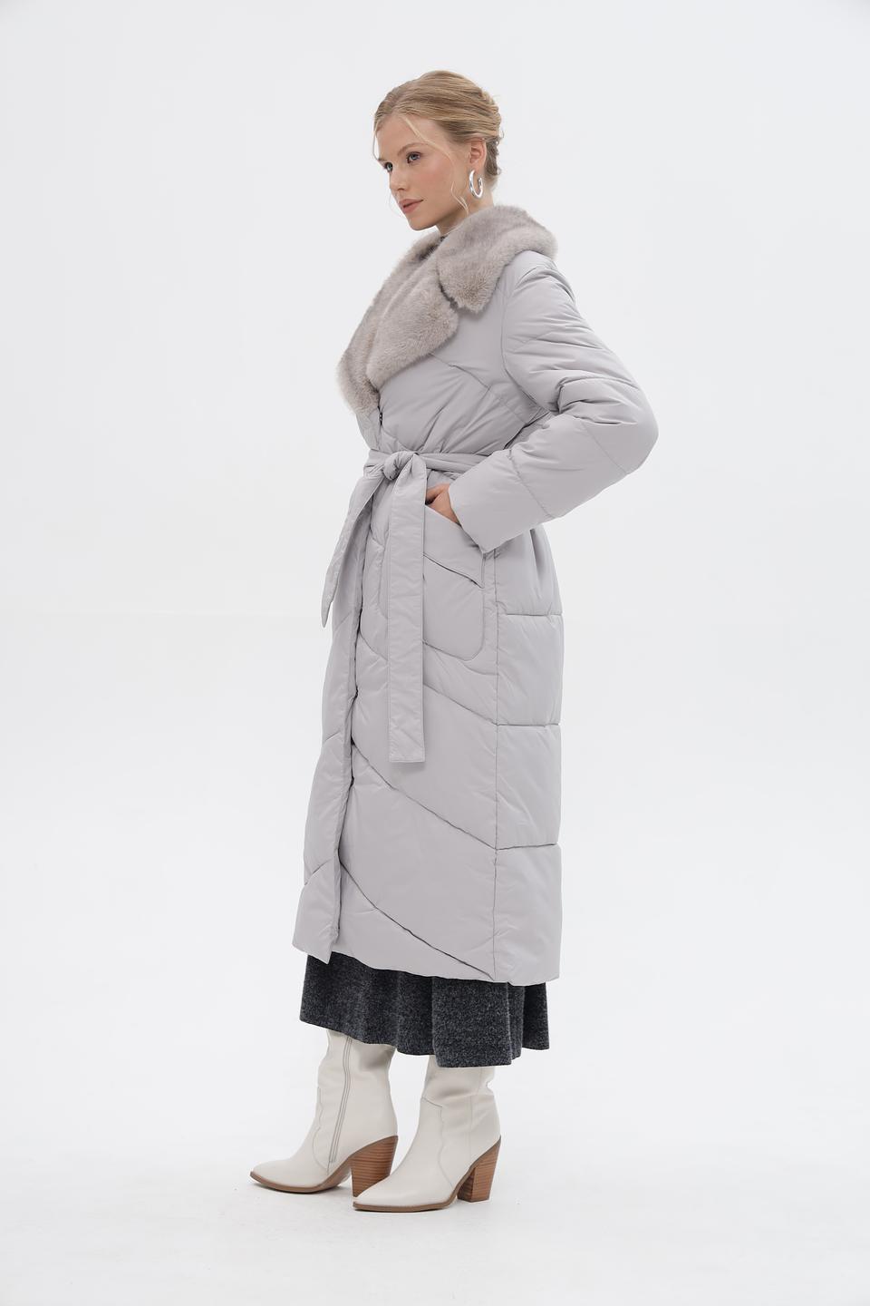 Пальто Electra style стеганое серое