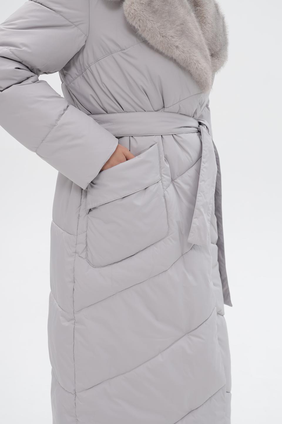 Пальто Electra style стеганое серое