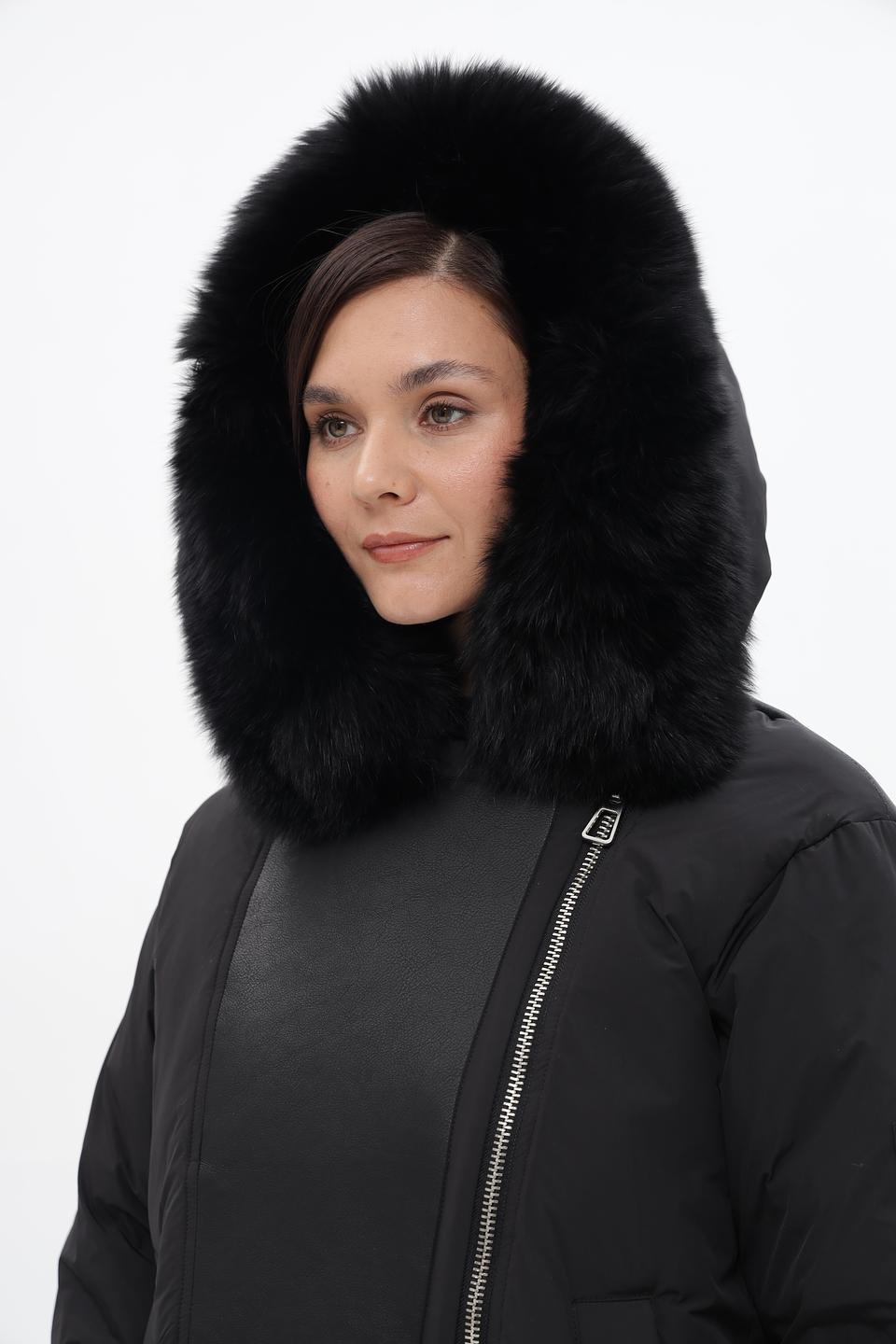 Куртка Electra style чёрная с мехом