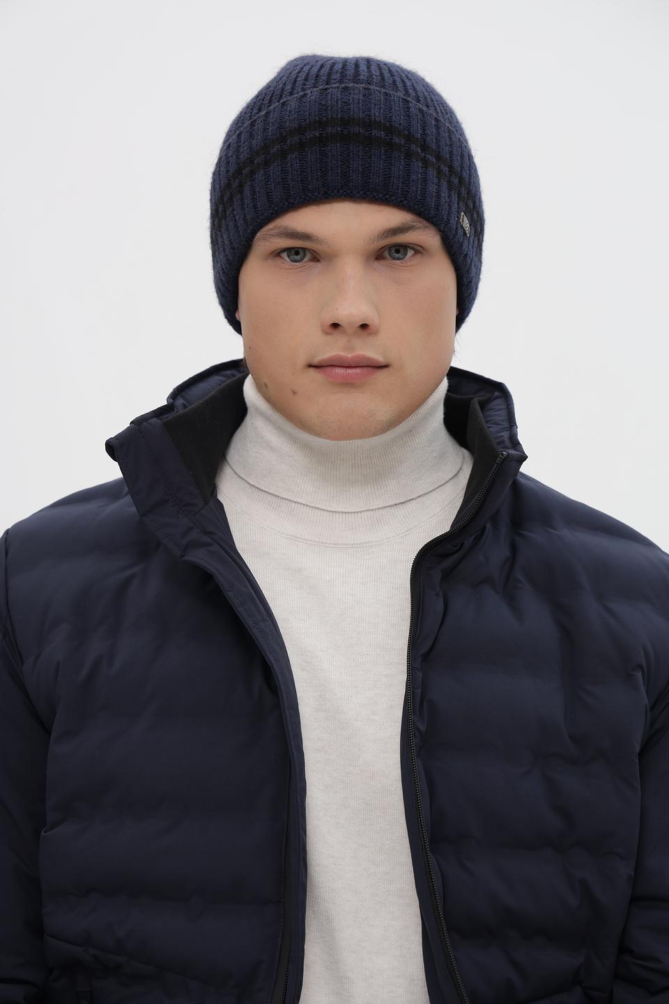 Шапка Marhatter вязаная тёмно-синяя